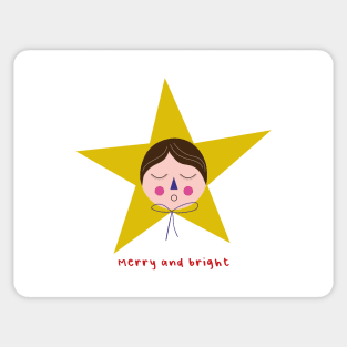 Cute Christmas star merry and bright happy holiday Sticker